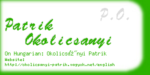 patrik okolicsanyi business card